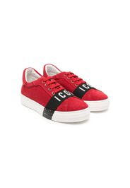 Dsquared2 Kids Icon-stripe suede sneakers - Rot