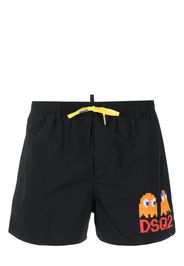 Dsquared2 x Pac-Man logo-print swim shorts - Schwarz