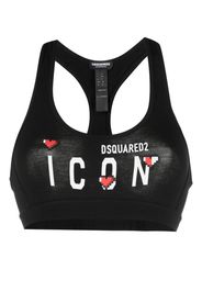 Dsquared2 Icon-print sports bra - Schwarz