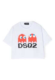 Dsquared2 Kids graphic-print cotton crop top - Weiß
