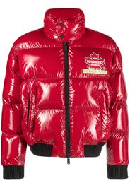 Dsquared2 patent-finish padded jacket - Rot