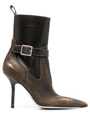 Dsquared2 100mm distressed pointed-toe ankle boots - Grün