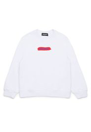 Dsquared2 Kids brushstroke logo-print cotton sweatshirt - Weiß