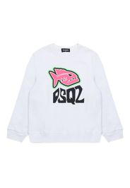 Dsquared2 Kids logo-print cotton sweatshirt - Weiß