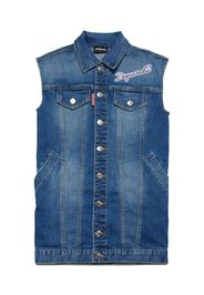 Dsquared2 Kids Jeansweste mit Logo-Stickerei - Blau