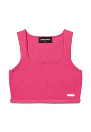 Dsquared2 Kids Cropped-Tanktop mit Logo-Schild - Rosa