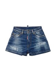 Dsquared2 Kids Jeans-Shorts im Distressed-Look - Blau