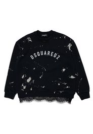 Dsquared2 Kids Sweatshirt mit Spitzenbesatz - Schwarz