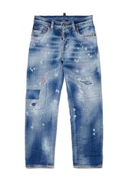 Dsquared2 Kids Gerade Jeans mit Logo-Stickerei - Blau