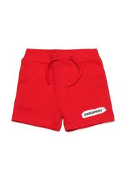 Dsquared2 Kids logo-print fleece cotton shorts - Rot