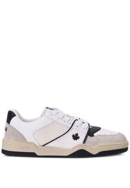 Dsquared2 Spiker leaf-embroidered leather sneakers - Weiß