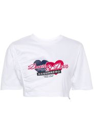 Dsquared2 gathered cropped T-shirt - Weiß