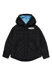 Dsquared2 Kids logo-appliqué diamond-quilted jacket - Schwarz