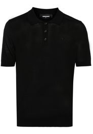 Dsquared2 Geripptes Poloshirt mit Logo-Stickerei - Schwarz