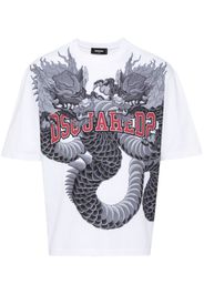 Dsquared2 T-Shirt mit Drachen-Print - Weiß