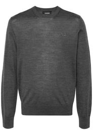 Dsquared2 Gerippter Pullover mit Logo - Grau