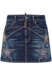 Dsquared2 star-studded denim miniskirt - Blau