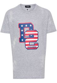 Dsquared2 logo-print distressed T-shirt - Grau