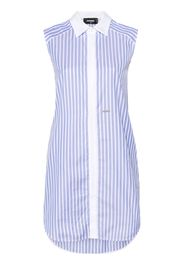 Dsquared2 knotted-sleeves striped shirtdress - Blau
