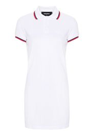 Dsquared2 Baumwoll-Poloshirtkleid mit Streifendetails - Weiß