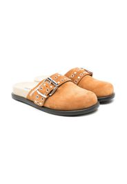 Dsquared2 Kids buckle-detailed suede mules - Braun