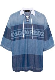 Dsquared2 logo-print denim polo shirt - Blau