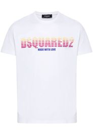 Dsquared2 T-Shirt mit Ombré-Logo-Print - Weiß