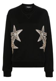 Dsquared2 crystal-embellished cotton sweatshirt - Schwarz