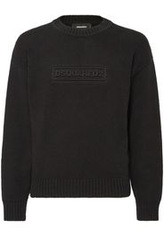 DSQUARED2 Strickpullover mit Logo-Print - Schwarz