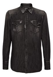 Dsquared2 long-sleeve washed denim shirt - Schwarz