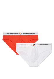 DSQUARED2 Set aus zwei Slips mit Logo-Bund - Orange