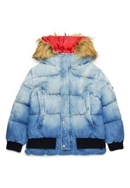 DSQUARED2 KIDS Gefütterte Jeansjacke mit Logo-Print - Blau