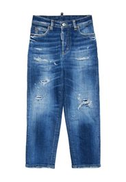 DSQUARED2 KIDS Halbhohe Straight-Leg-Jeans - Blau