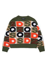 DSQUARED2 KIDS Gestrickter D2 Pullover - Grün