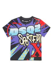 DSQUARED2 KIDS T-Shirt mit grafischem Logo-Print - Schwarz