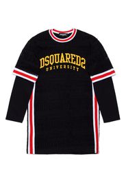DSQUARED2 KIDS Gestricktes Kleid mit Logo-Stickerei - Schwarz