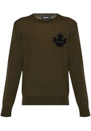 Dsquared2 Maple Leaf-intarsia jumper - Grün