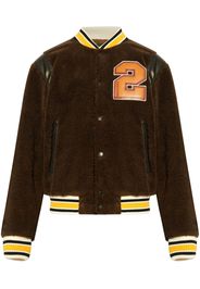 DSQUARED2 Bear's Varsity shearling bomber jacket - Braun