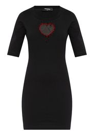 DSQUARED2 logo-embellished cotton mini dress - Schwarz