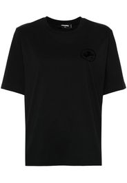 DSQUARED2 T-Shirt mit geflocktem Logo - Schwarz