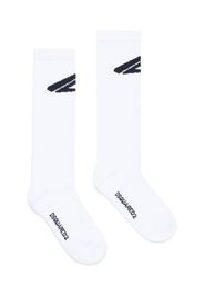 DSQUARED2 KIDS intarsia knitted-logo ribbed socks - Weiß