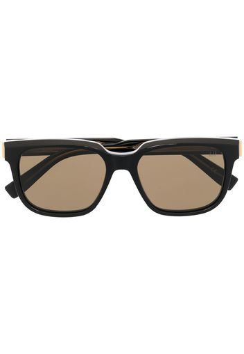 Dunhill Sonnenbrille mit eckigem Gestell - 001 BLACK BLACK BROWN