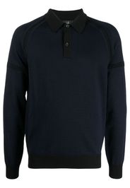 Dunhill long raglan-sleeve wool polo shirt - Blau