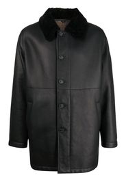 Dunhill single-breasted leather coat - Schwarz