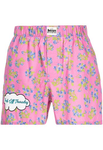 DUOltd Boxershorts mit Blumen-Print - Rosa