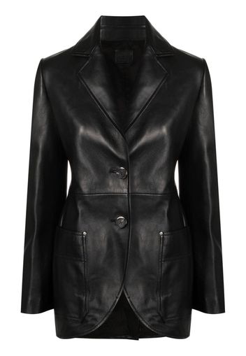 Durazzi Milano single-breasted leather blazer - Schwarz