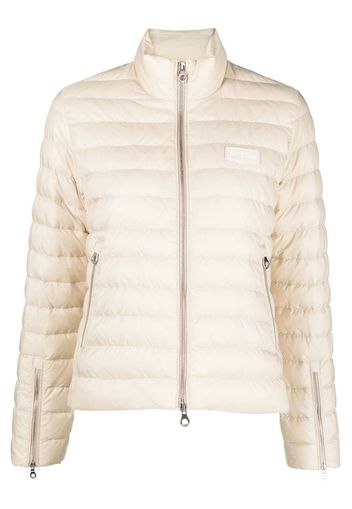 Duvetica logo patch padded zipped jacket - Nude