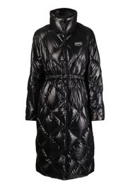 Duvetica quilted logo-patch coat - Schwarz