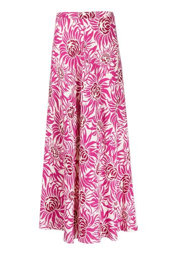 DVF Diane von Furstenberg floral-print fluted skirt - Rosa