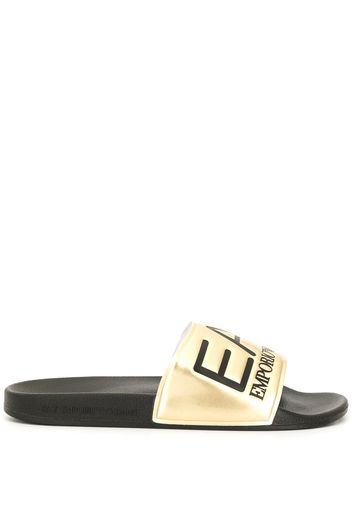 Ea7 Emporio Armani Pantoletten mit Logo - Gold